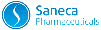 Logo společnosti Saneca Pharmaceuticals v referencích WVsignage. — WVsignage – Digital Signage bez starostí. Postaráme se o to za vás.